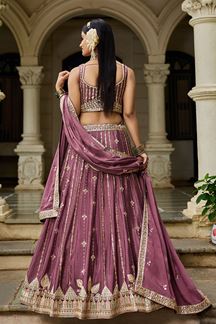 Picture of  Bollywood Rose Gold Designer Indo-Western Lehenga Choli for Engagement, Reception, and Sangeet