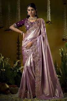 Picture of  Flamboyant Silk Designer Saree for Wedding and Reception