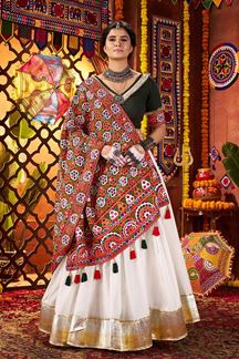 Picture of  Mesmerizing Pure Silk and Viscose Cotton Designer Navratri Lehenga Choli for Garba Dance and Festival Celebrations