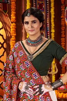 Picture of  Mesmerizing Pure Silk and Viscose Cotton Designer Navratri Lehenga Choli for Garba Dance and Festival Celebrations