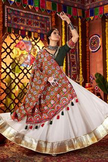 Picture of  Mesmerizing Pure Silk and Viscose Cotton Designer Navratri Lehenga Choli for Garba Dance and Festival Celebrations