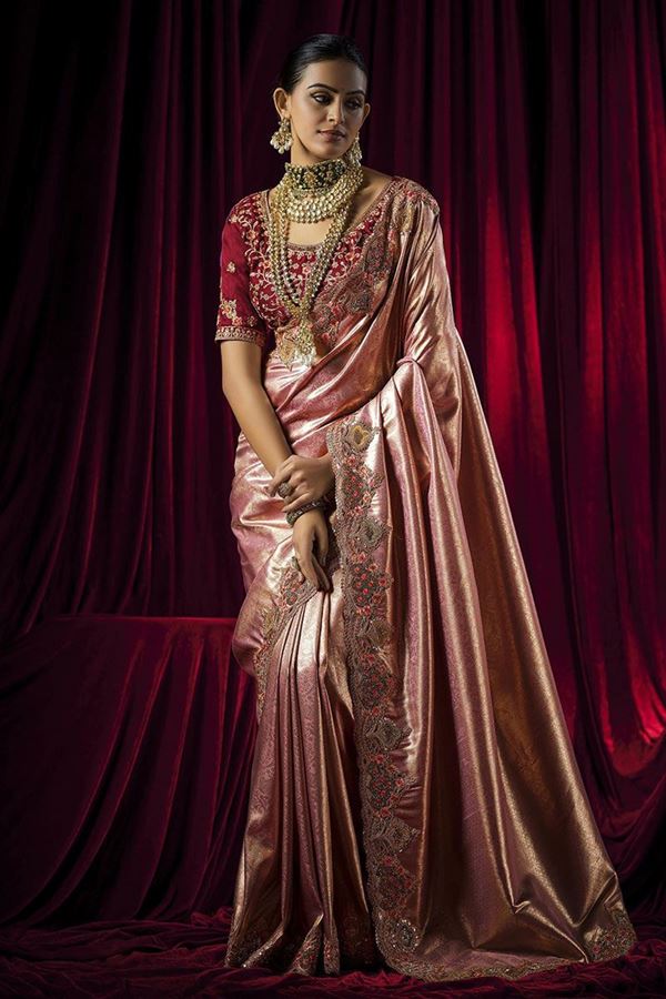 Picture of  Glamorous Silk Designer Saree for Wedding and Reception