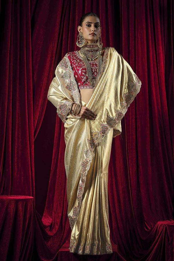 Picture of  Attractive Silk Designer Saree for Wedding and Reception