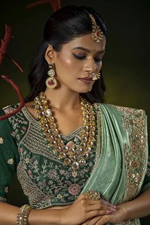 Picture of  Royal Silk Designer Saree for Mehendi, Wedding and Reception