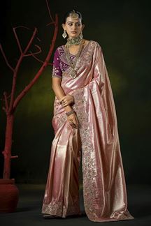 Picture of  Captivating Silk Designer Saree for Engagement, Wedding and Reception