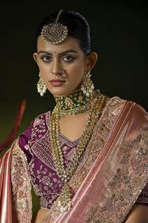 Picture of  Captivating Silk Designer Saree for Engagement, Wedding and Reception
