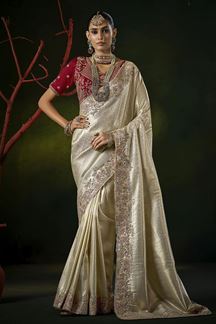 Picture of  Smashing Silk Designer Saree for Wedding and Reception