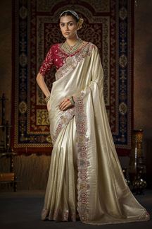 Picture of  Aesthetic Silk Designer Saree for Wedding and Reception