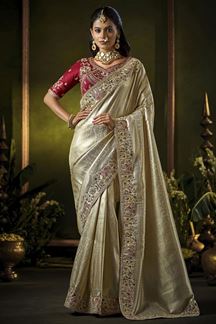 Picture of  Trendy Silk Designer Saree for Wedding and Reception
