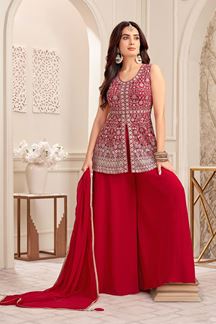 Picture of  Glamorous Designer Palazzo Suit for Reception, Sangeet, and Parties