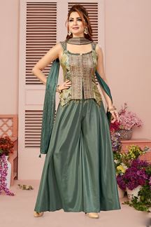 Picture of  Divine Designer Palazzo Suit for Engagement, Reception, and Mehendi