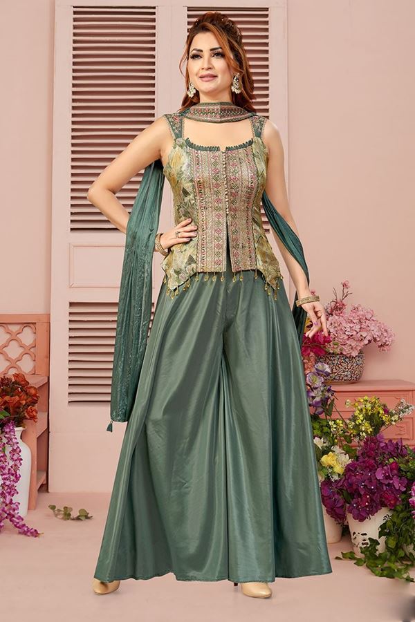 Picture of  Divine Designer Palazzo Suit for Engagement, Reception, and Mehendi