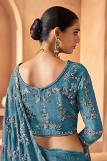 Picture of  Glamorous Tissue Silk Designer Saree for Engagement, Sangeet, and Parties