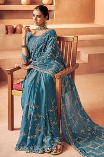 Picture of  Glamorous Tissue Silk Designer Saree for Engagement, Sangeet, and Parties
