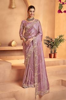 Picture of  Royal Tissue Silk Designer Saree for Engagement, Sangeet, and Parties