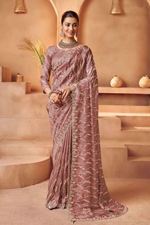 Picture of  Attractive Tissue Silk Designer Saree for Engagement, Sangeet, and Parties