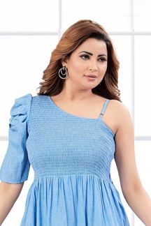 Picture of  Captivating Sky Blue Designer Outfit for Sangeet and Parties