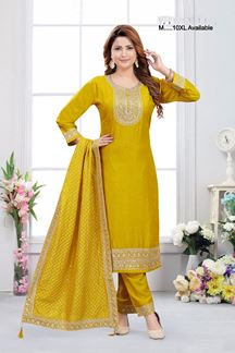 Picture of  Glamorous Designer Straight Cut Suit for Haldi, Festivals, and Parties