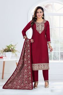 Picture of  Alluring Designer Straight Cut Suit for Wedding, Reception, and Sangeet