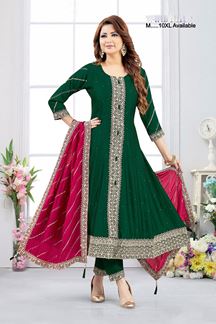 Picture of  Flawless Chanderi Designer Anarkali Suit for Mehendi, Wedding, and Reception