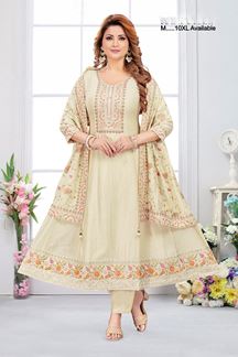 Picture of  Heavenly Chinon Silk Designer Anarkali Suit for Festivals, Sangeet, and Parties
