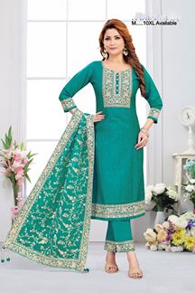 Picture of  Divine Designer Straight Cut Suit for Mehendi, Sangeet, and Parties