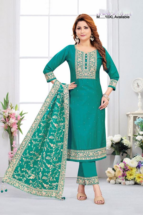 Picture of  Divine Designer Straight Cut Suit for Mehendi, Sangeet, and Parties