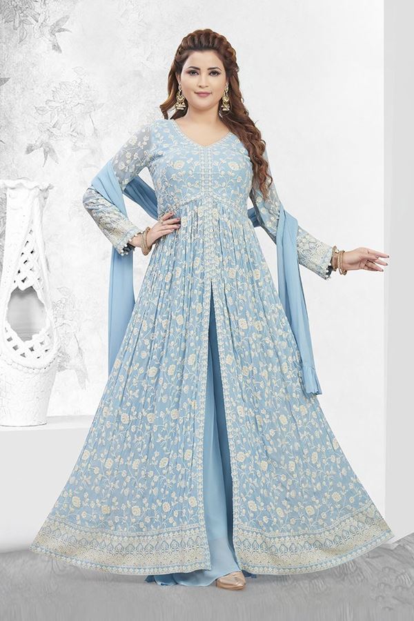 Picture of  Delightful Georgette Designer Anarkali Suit for Festivals, Sangeet, and Parties