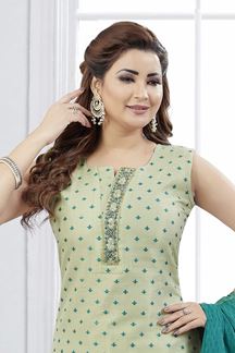 Picture of  Amazing Designer Straight Cut Suit for Mehendi, Sangeet, and Parties