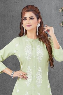 Picture of  Fascinating Pista Designer Co-Ord Set for Mehendi, Sangeet, and Parties