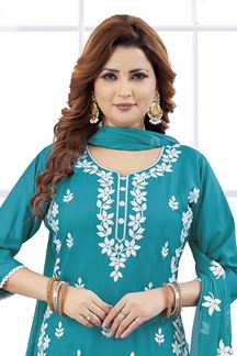 Picture of  Mesmerizing Designer Straight Cut Suit for Festivals, Sangeet, and Parties