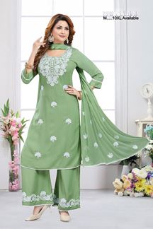 Picture of  Mesmerizing Designer Straight Cut Suit for Mehendi, Festivals, and Parties