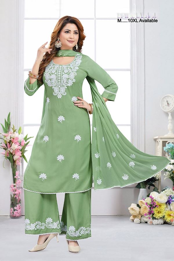 Picture of  Mesmerizing Designer Straight Cut Suit for Mehendi, Festivals, and Parties