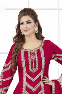 Picture of  Fashionable Red Designer Palazzo Suit for Wedding, Reception, and Festivals