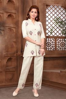 Picture of  Creative Beige Designer Co-Ord Set for Sangeet and Parties
