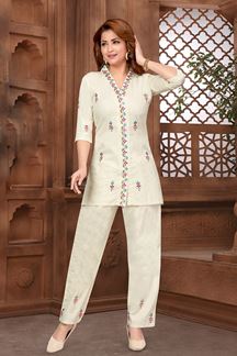 Picture of  Fascinating Beige Designer Co-Ord Set for Sangeet and Parties