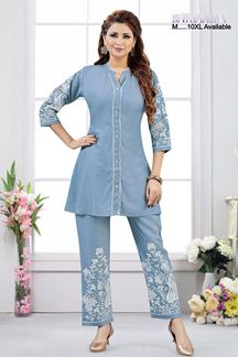 Picture of  Pretty Denim Designer Co-Ord Set for Sangeet and Parties
