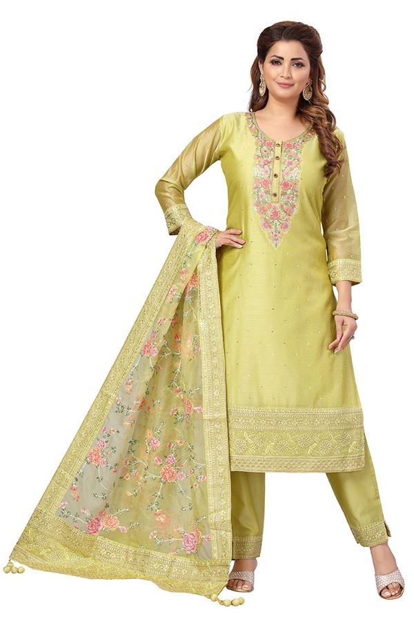 Picture of  Irresistible Designer Straight Cut Suit for Mehendi, Sangeet, and Parties
