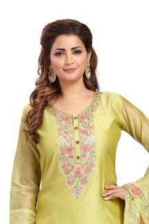 Picture of  Irresistible Designer Straight Cut Suit for Mehendi, Sangeet, and Parties