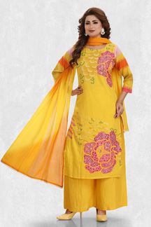 Picture of Stunning Designer Straight Cut Suit for Haldi, Sangeet, and Parties