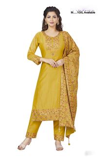Picture of  Glamorous Designer Straight Cut Suit for Haldi, Festivals, and Sangeet