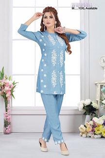 Picture of  Outstanding Denim Designer Co-Ord Set for Sangeet and Parties