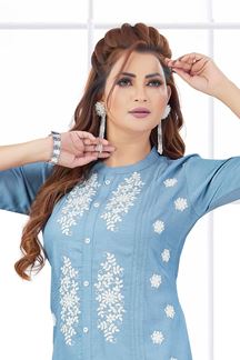 Picture of  Outstanding Denim Designer Co-Ord Set for Sangeet and Parties