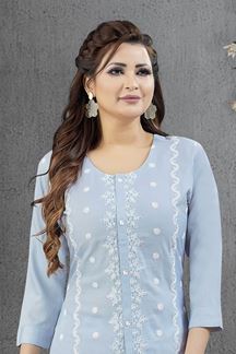 Picture of  Splendid Denim Designer Co-Ord Set for Sangeet and Parties