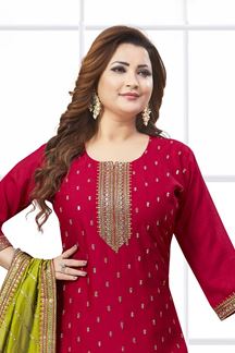 Picture of  Exquisite Designer Straight Cut Suit for Festivals, Sangeet, and Parties