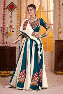Picture of  Charming Viscose Cotton Designer Navratri Lehenga Choli for Garba Dance and Festival Celebrations