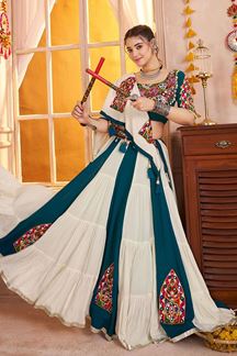 Picture of  Charming Viscose Cotton Designer Navratri Lehenga Choli for Garba Dance and Festival Celebrations