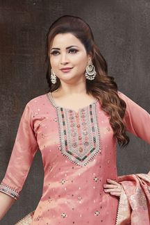 Picture of  Attractive Designer Straight Cut Suit for Festivals, Sangeet, and Parties