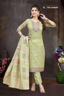 Picture of  Beautiful Designer Straight Cut Suit for Mehendi, Sangeet, and Parties