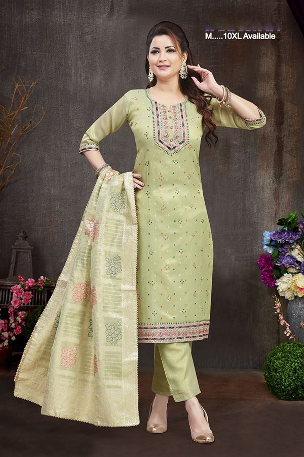 Picture of  Beautiful Designer Straight Cut Suit for Mehendi, Sangeet, and Parties